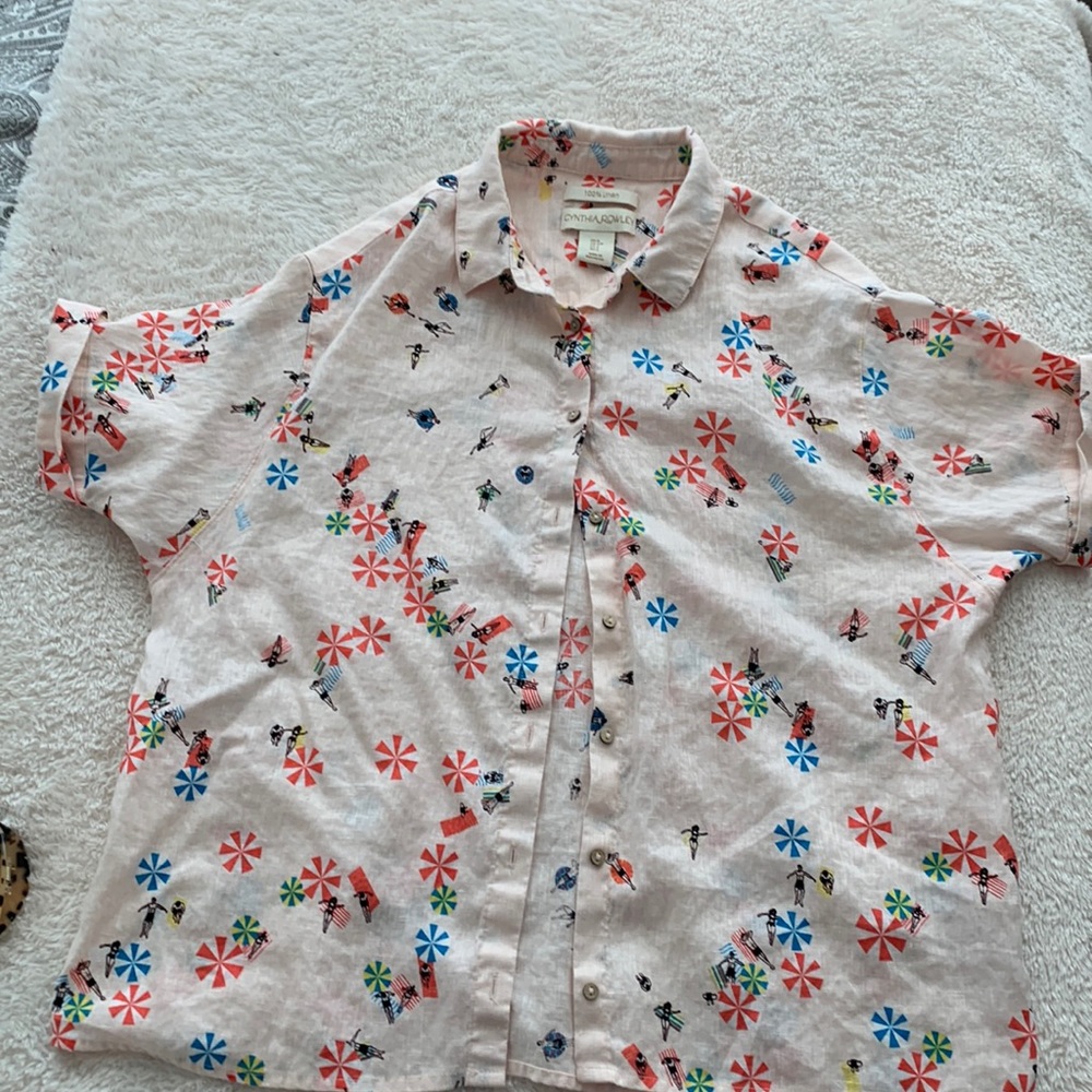 Cynthia Rowley linen button down shirt